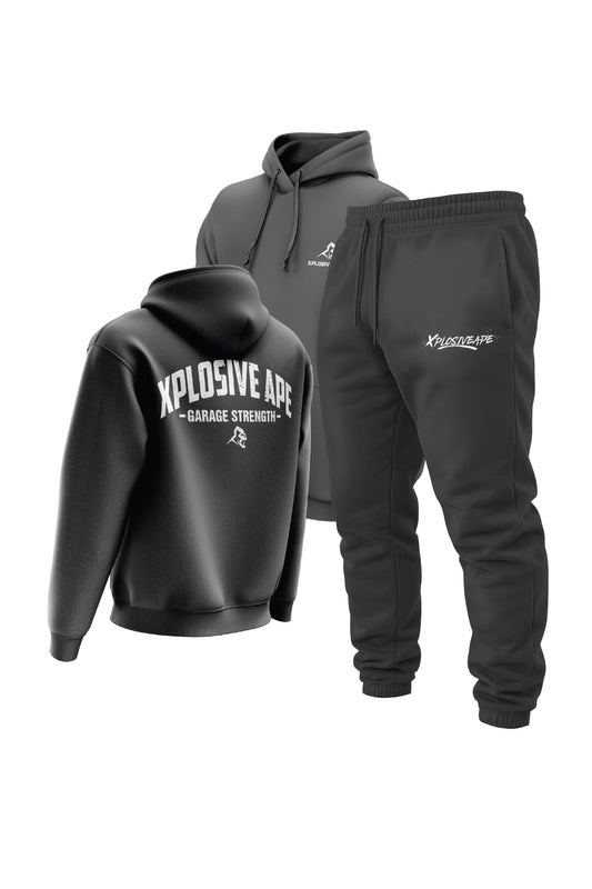 XAPE Garage Strength Hoodie & Desolate Joggers Combo - Charcoal