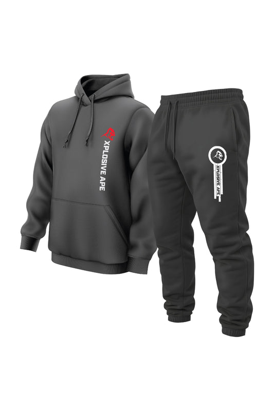 XAPE Originals Hoodie & Panelled Joggers Combo - Charcoal