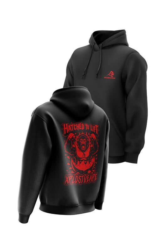 XAPE Hatched String Hoodie - Black