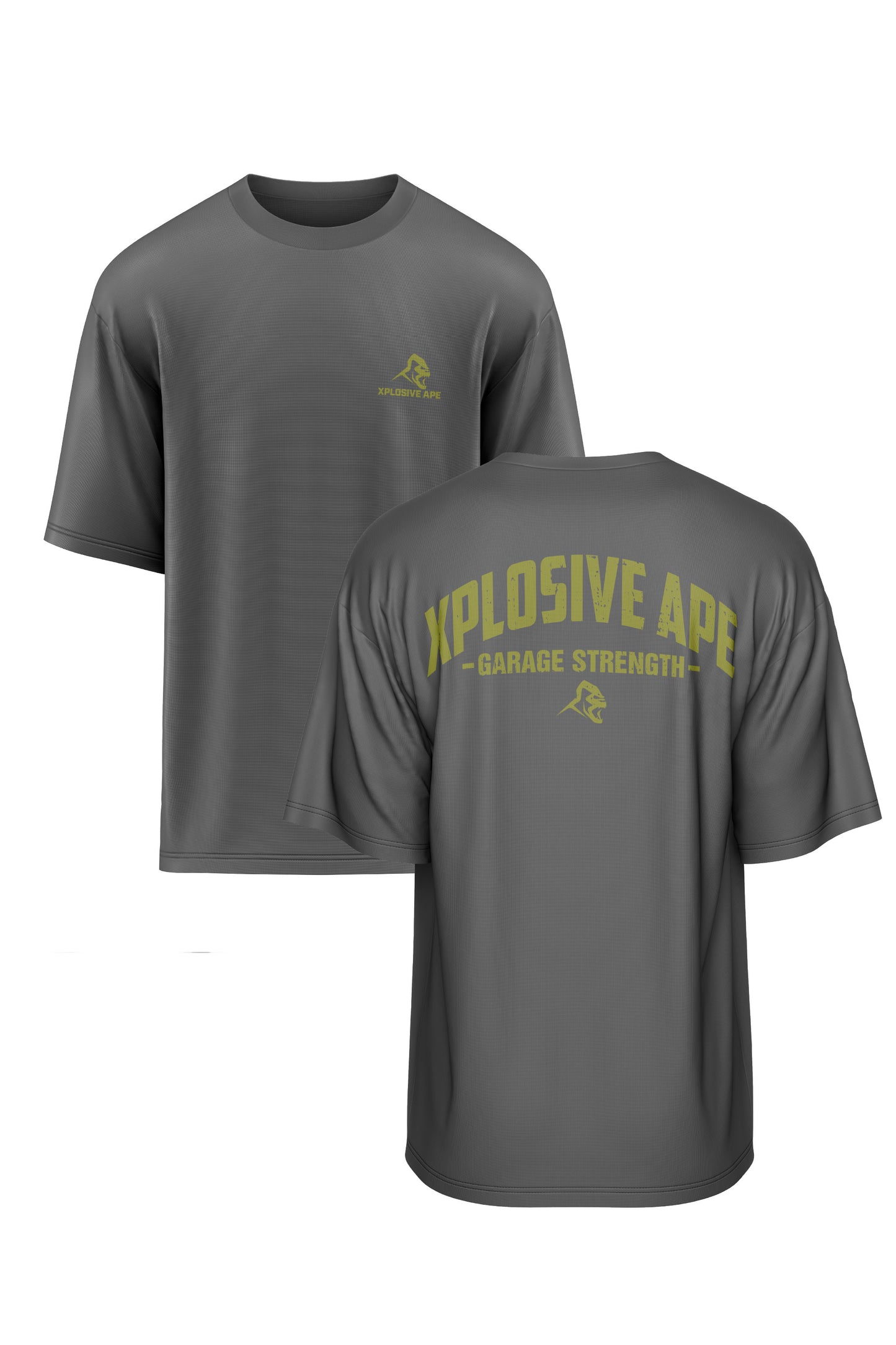 XAPE Garage Strength V2 Oversized Tee - Charcoal