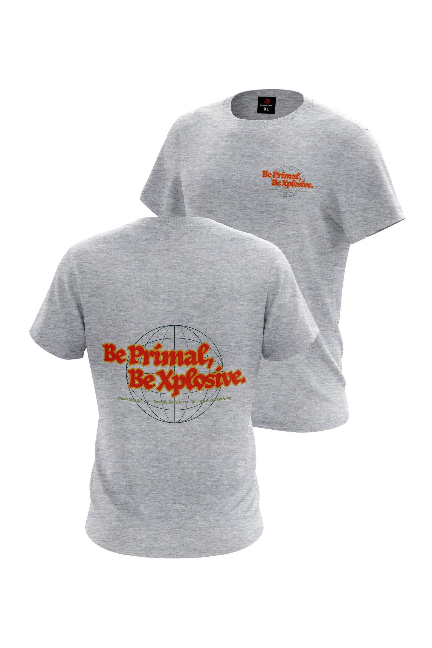 XAPE Primal Globe V4 Tee - Sports Grey