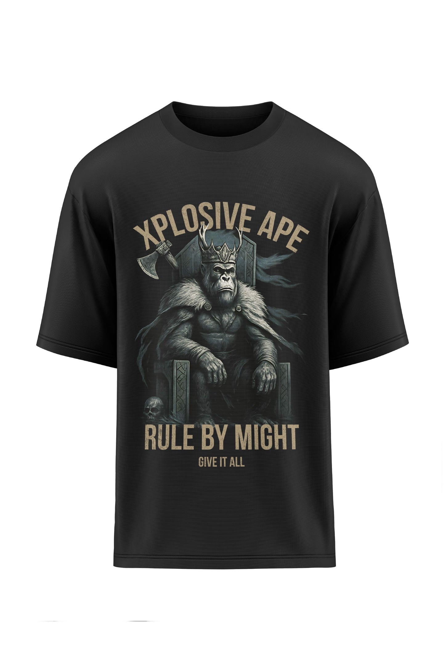 XAPE Rule By Might  Oversized Tee - Black
