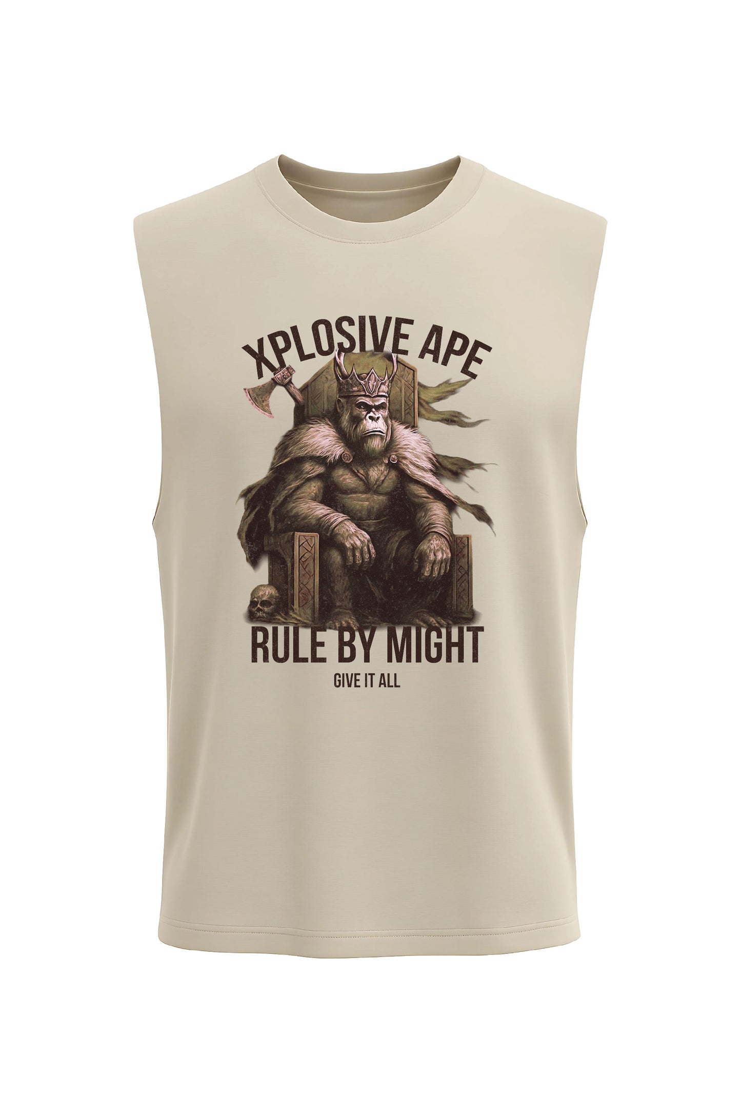XAPE Rule My Might Tank Top - Sand
