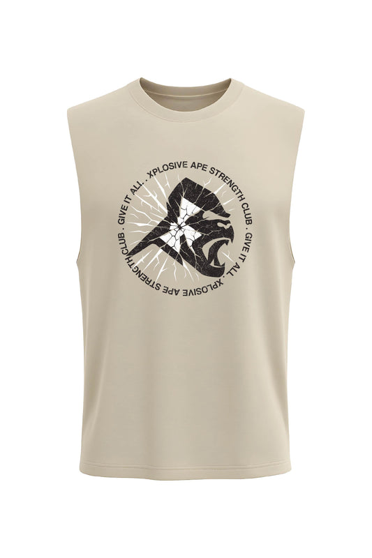 XAPE Shattered Drop Arm Tank Top - Sand