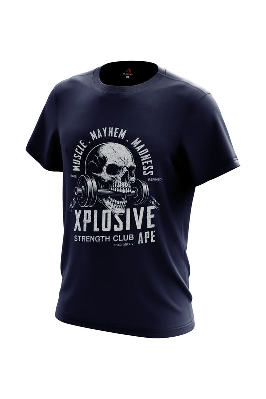 XAPE Skulled & Stacked Tee - Navy