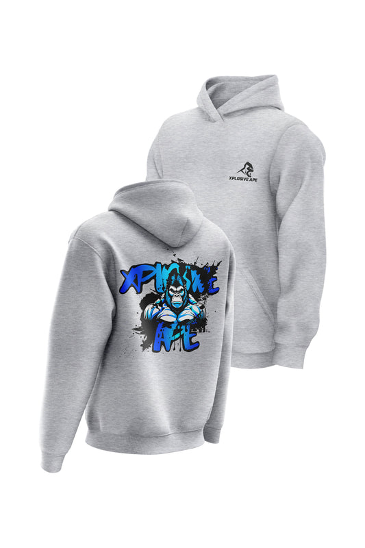 XAPE Splatter Graffiti V4 Hoodie - Heather Grey
