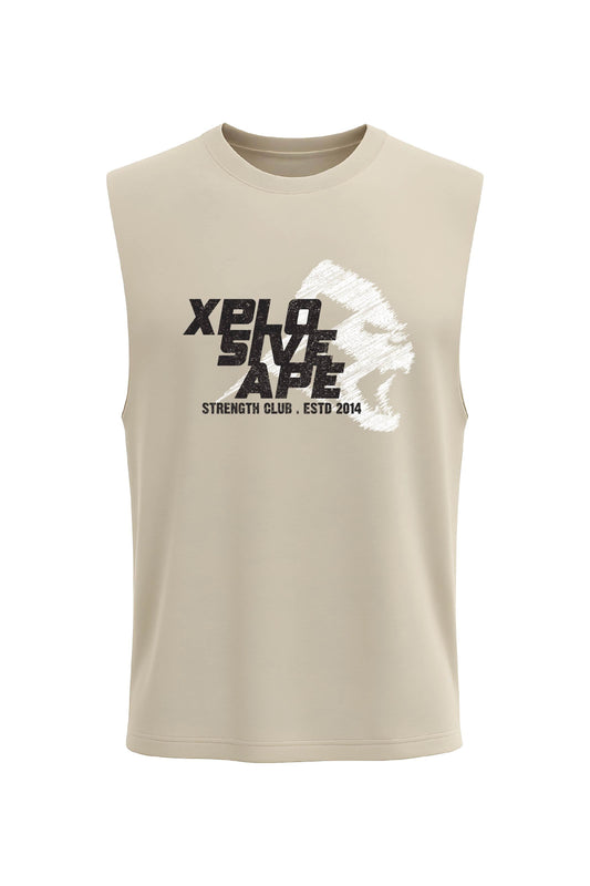XAPE Strength Club Drop Arm Tank Top - Sand