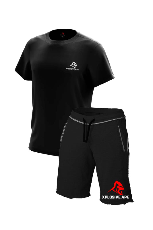 XAPE Essential Tee & Ultimate Rag Shorts Combo - Black