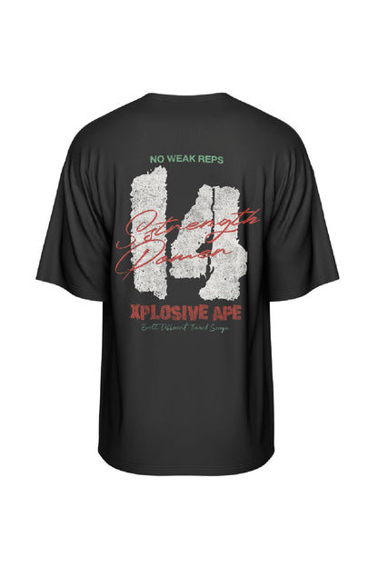 XAPE Strength Built 14 Oversized Tee - Black