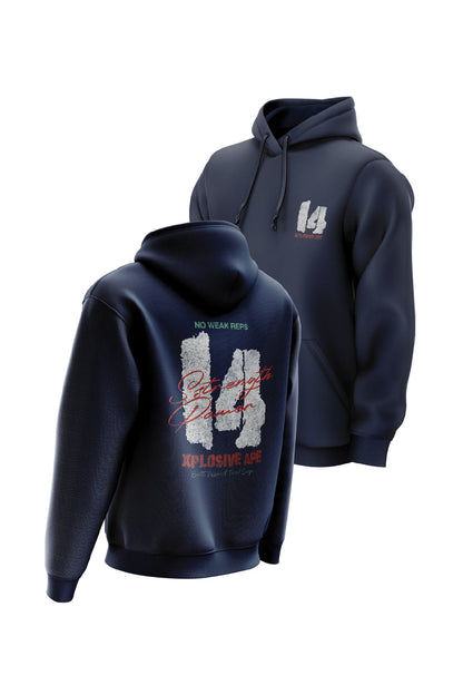 XAPE Strength Built 14 String Hoodie - Navy