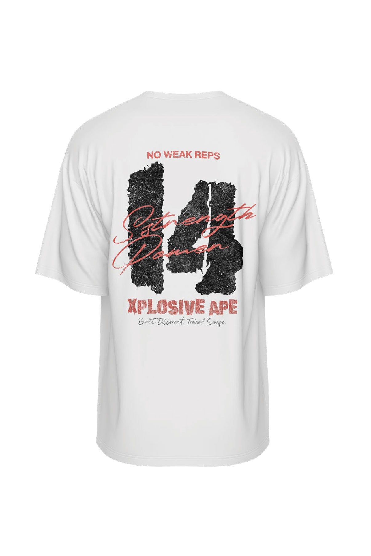 XAPE Strength Built 14 Oversized Tee - White