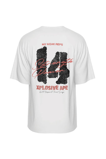 XAPE Strength Built 14 Oversized Tee - White