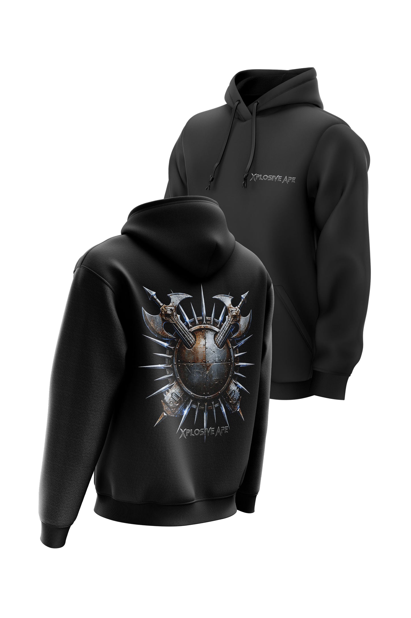 XAPE Warlord Crest String Hoodie - Black
