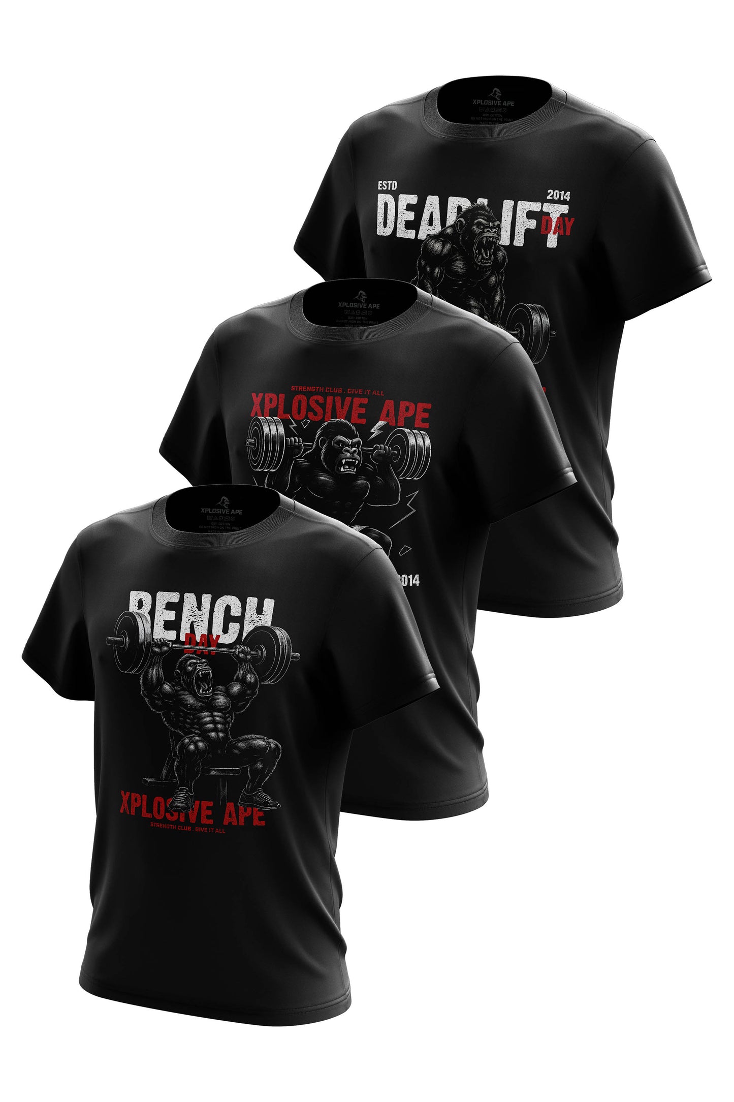 XAPE Power Day  V4  3 Tees Pack - Black