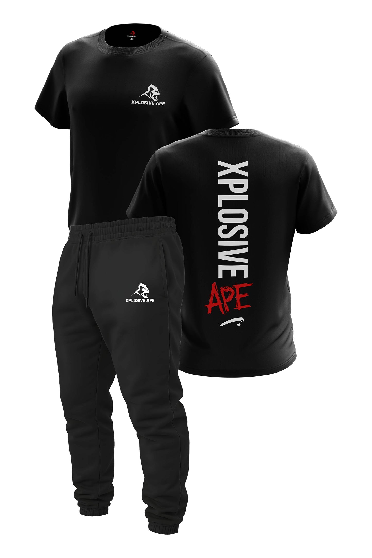 XAPE Graffiti Tee & Prime Joggers Combo - Black