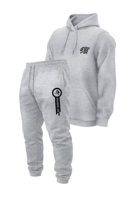 XAPE Ultimate Ape V2 String Hoodie & Panelled V2 Joggers Combo - Grey