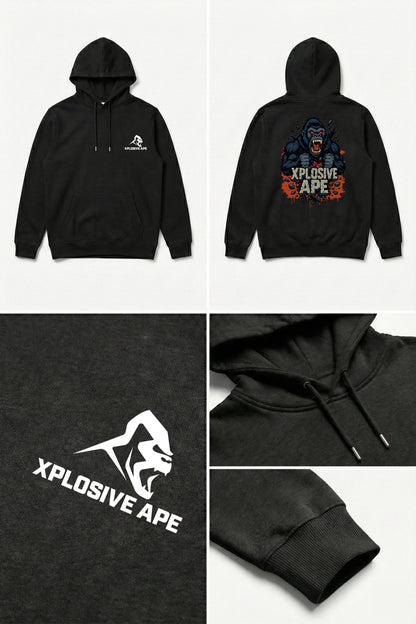 XAPE Ape Smash String Hoodie - Black