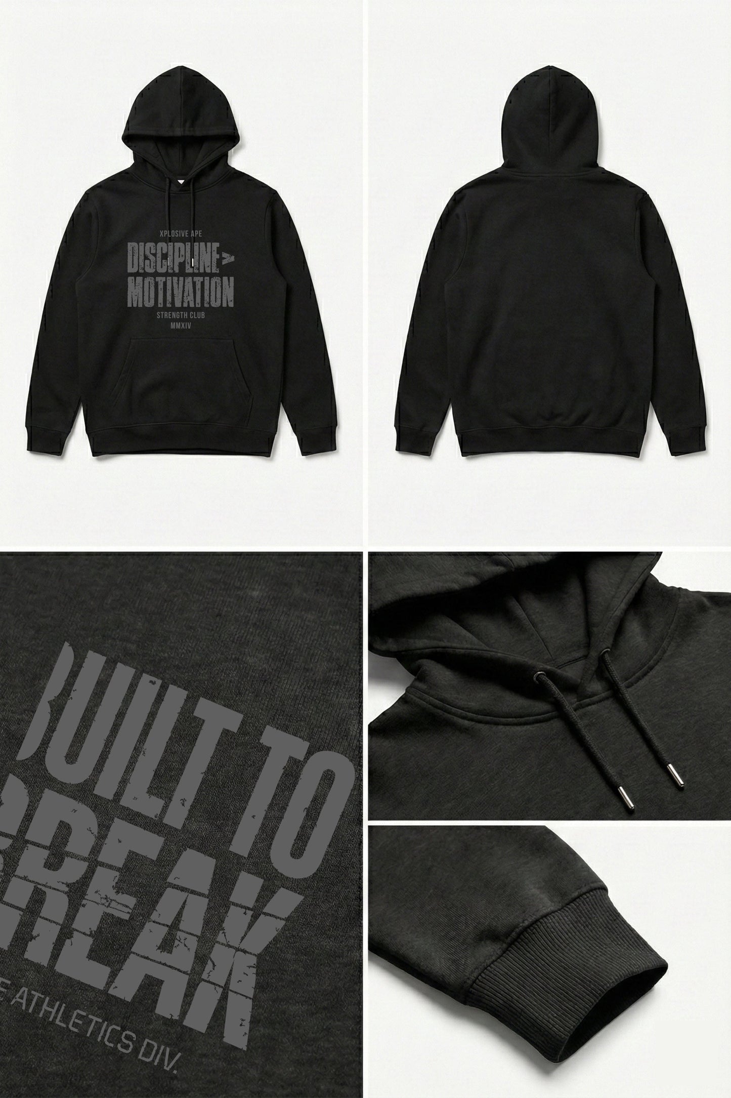 XAPE Built To Break String Hoodie - Black
