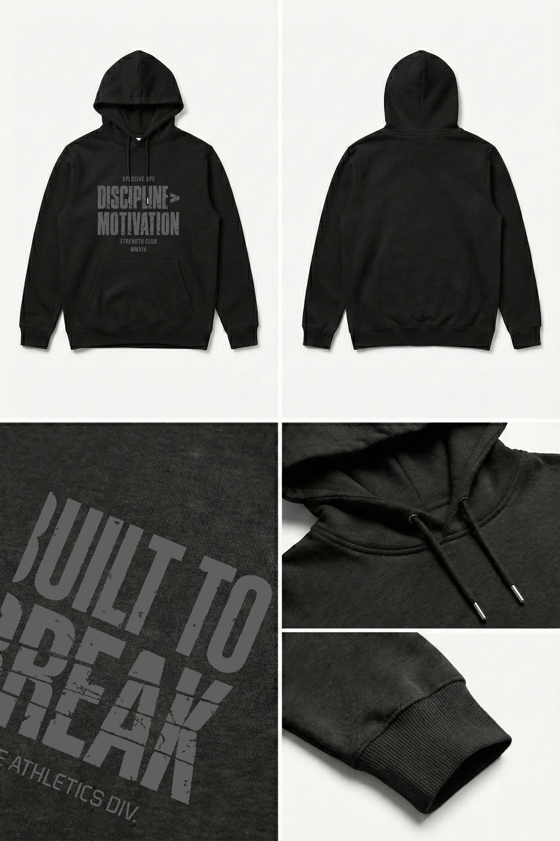 XAPE Built To Break String Hoodie - Black