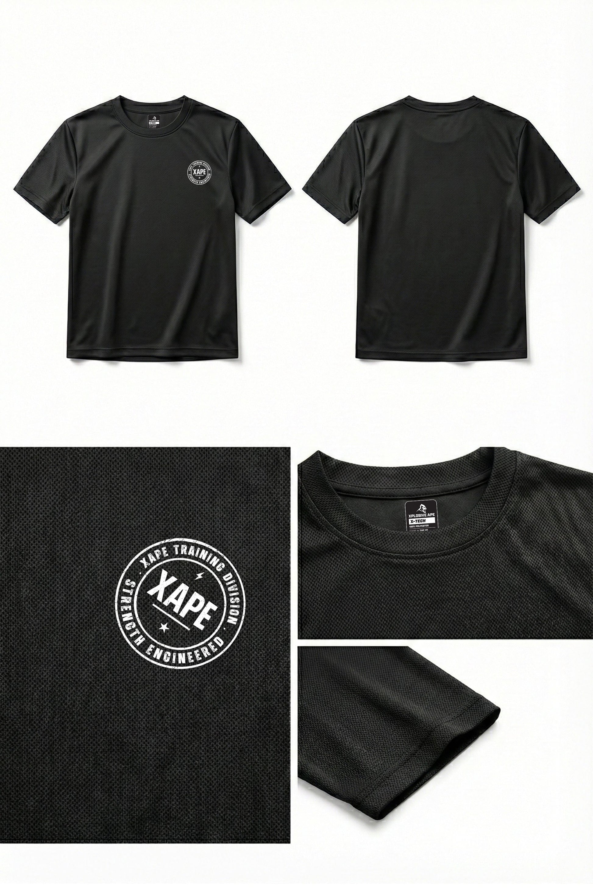 XAPE Classic Badge Logo X Tech Tee - Black
