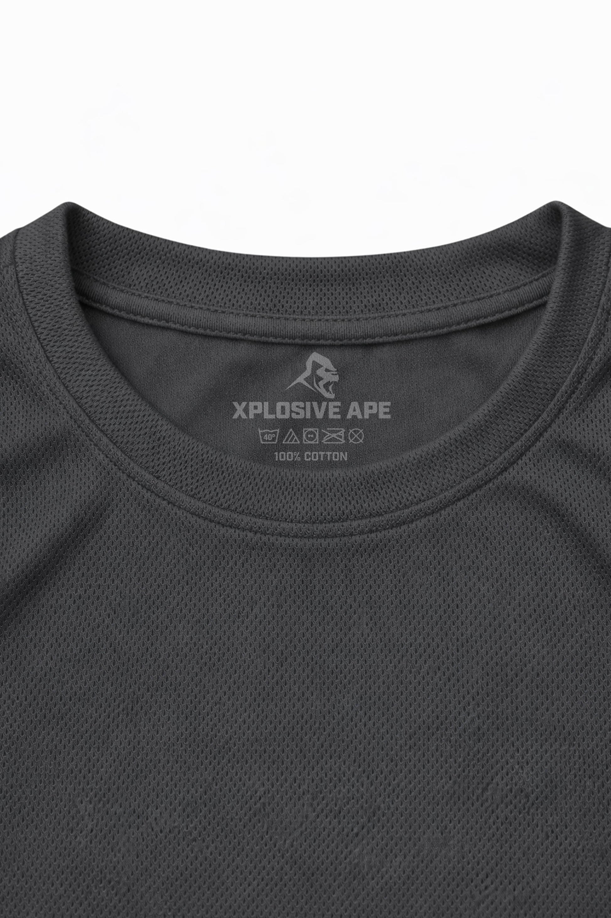 XAPE Classic Brush Script X Tech Tee - Charcoal