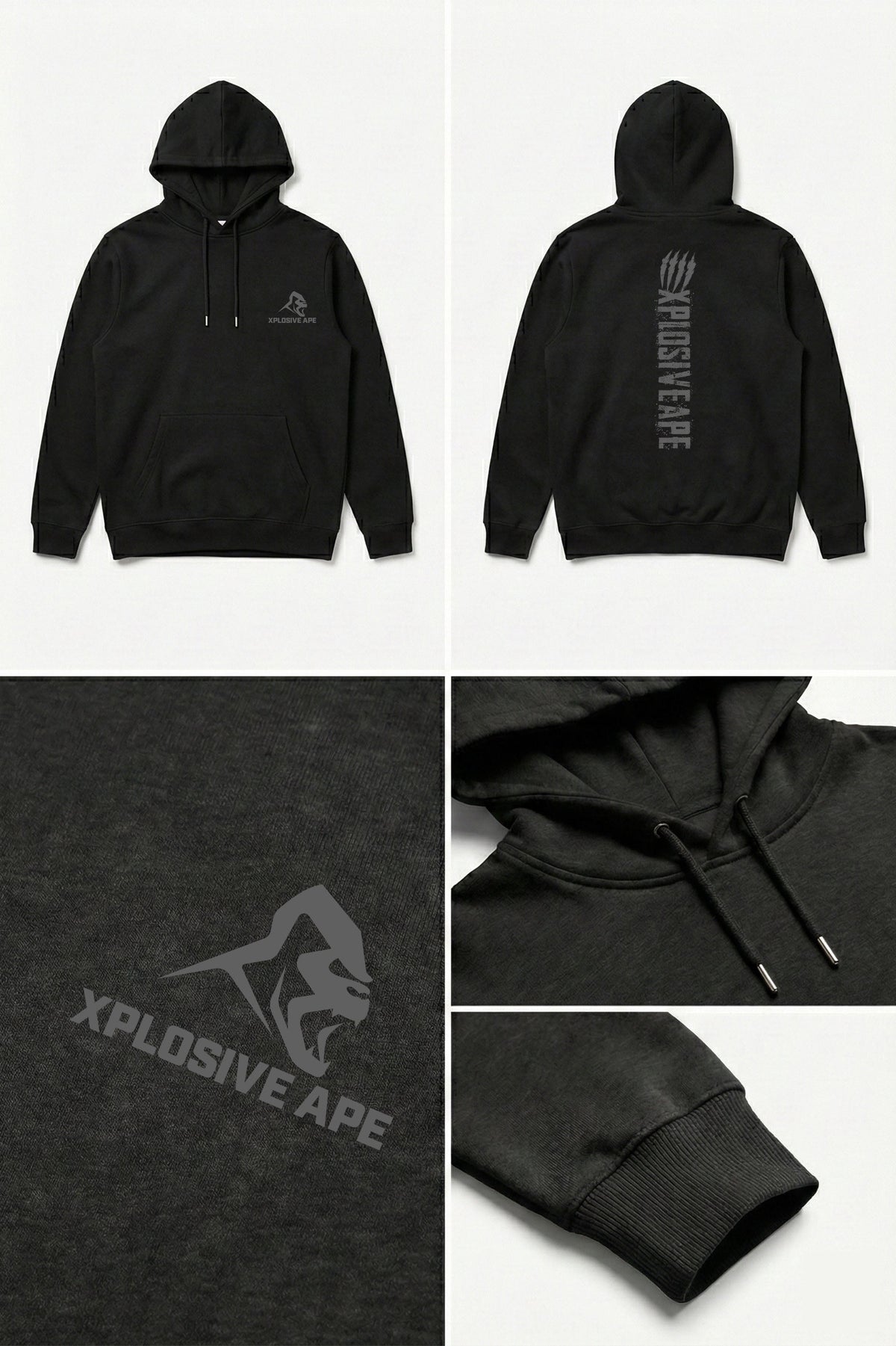 XAPE Claw Strike String Hoodie - Black