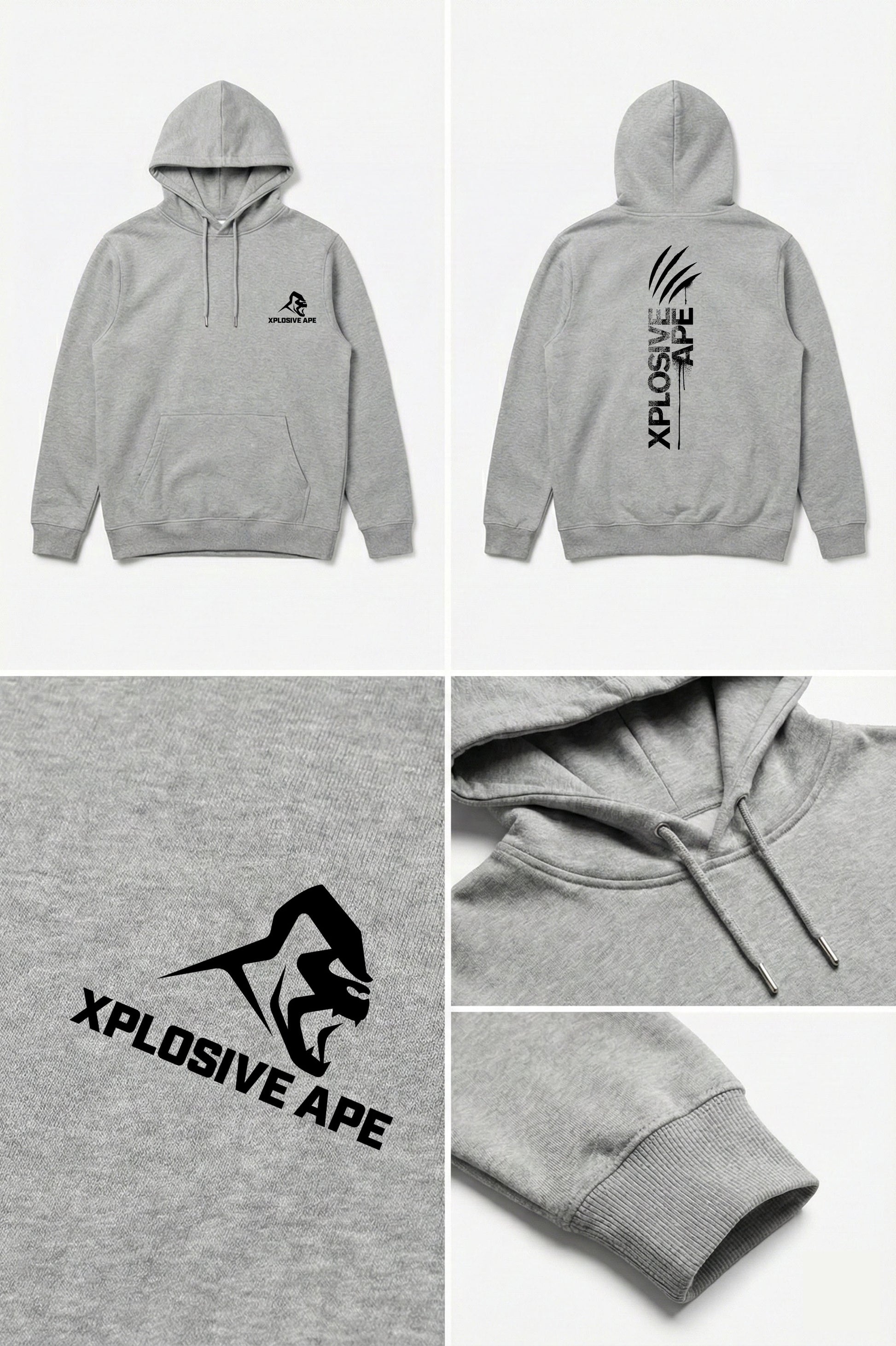 XAPE Claw V2 String Hoodie - Sports Grey