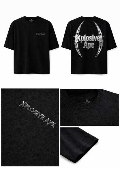 XAPE Double Fang Oversized Tee - Black