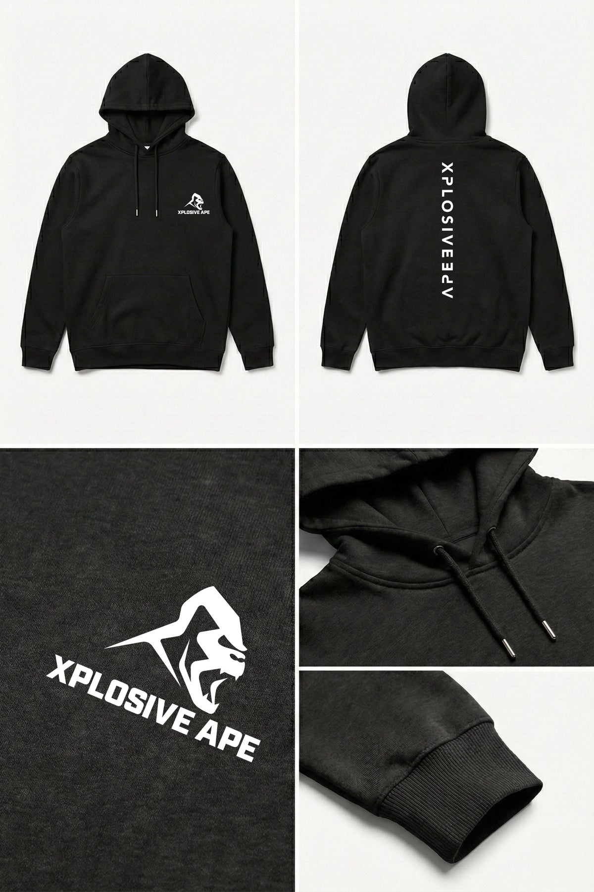 XAPE Futuristic V2 String Hoodie - Black