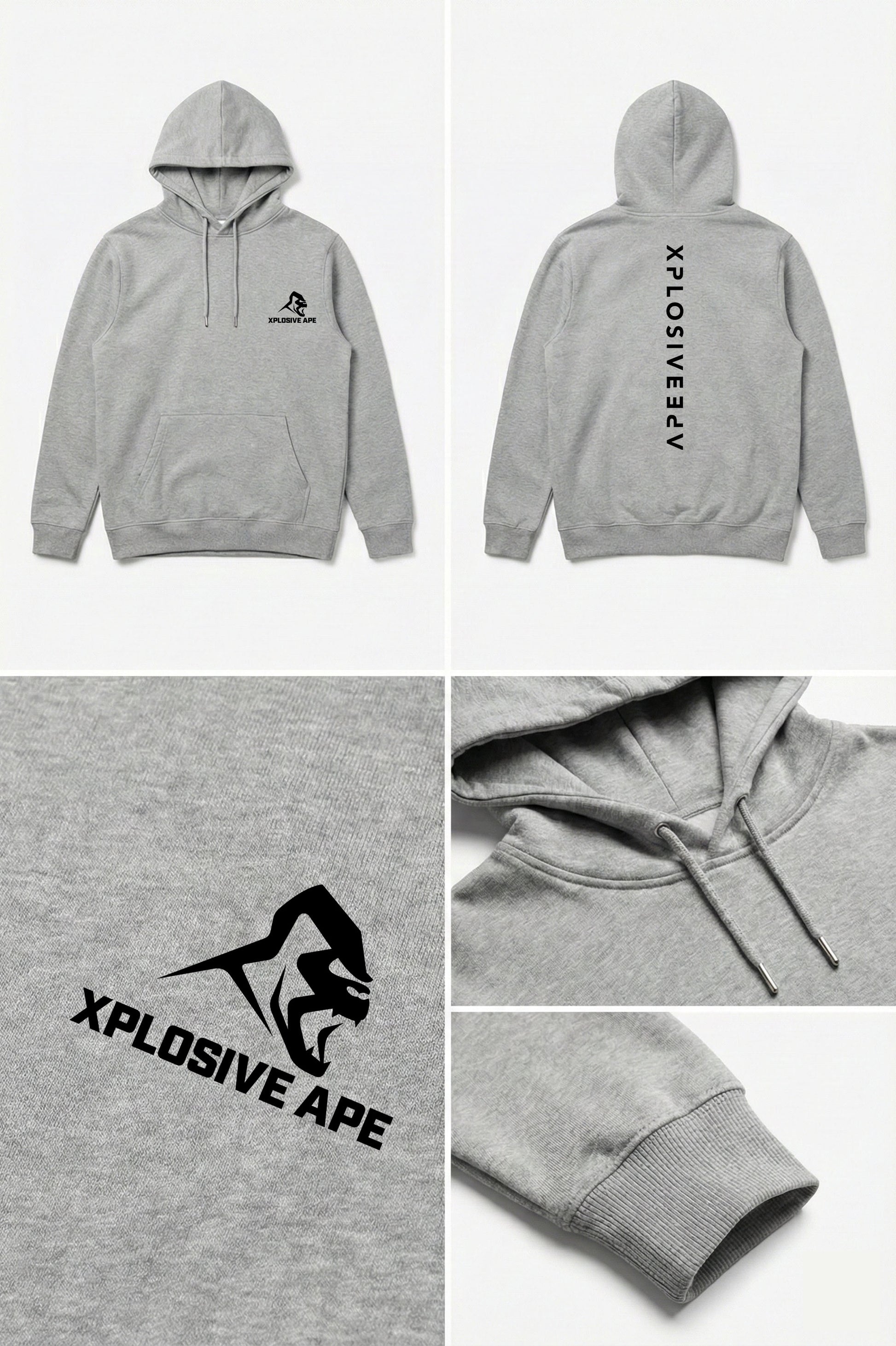 XAPE Futuristic V2 String Hoodie - Sports Grey