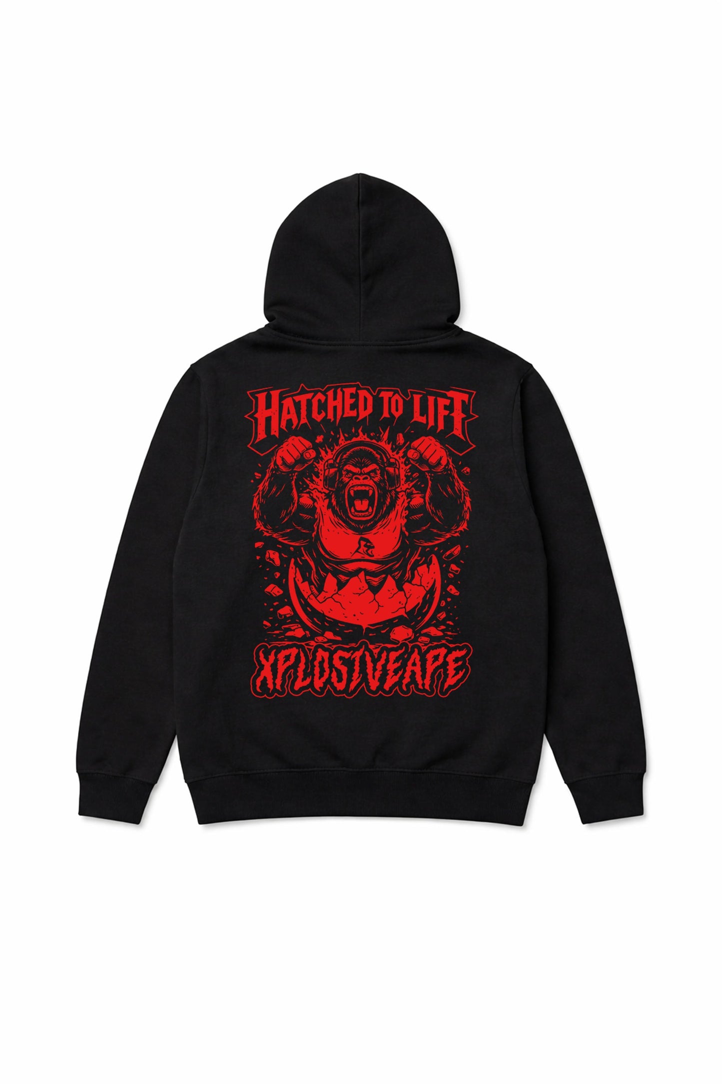 XAPE Hatched String Hoodie - Black