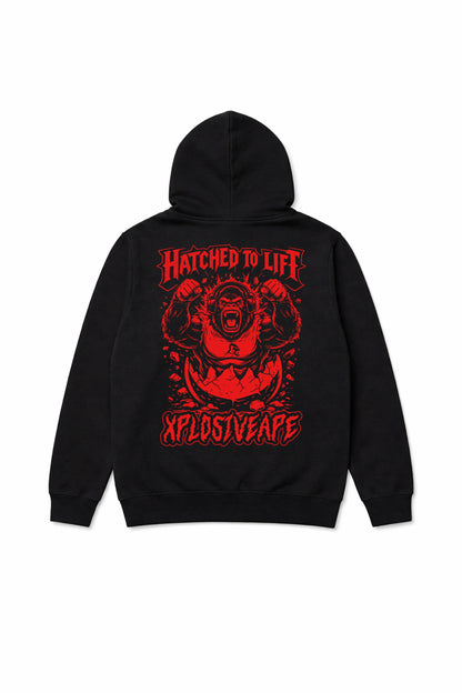 XAPE Hatched String Hoodie - Black