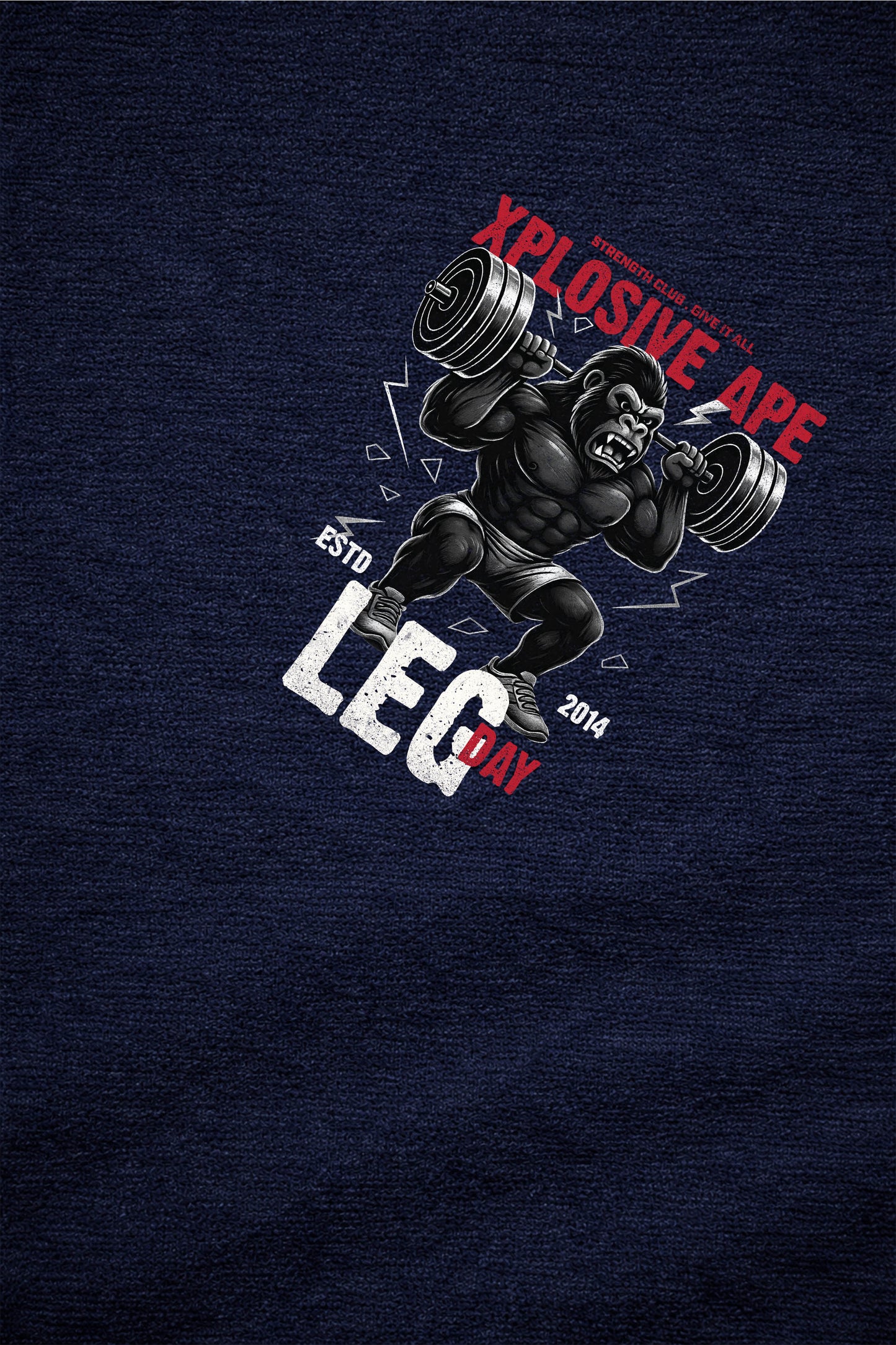 XAPE Leg Day V4 String Hoodie - Navy