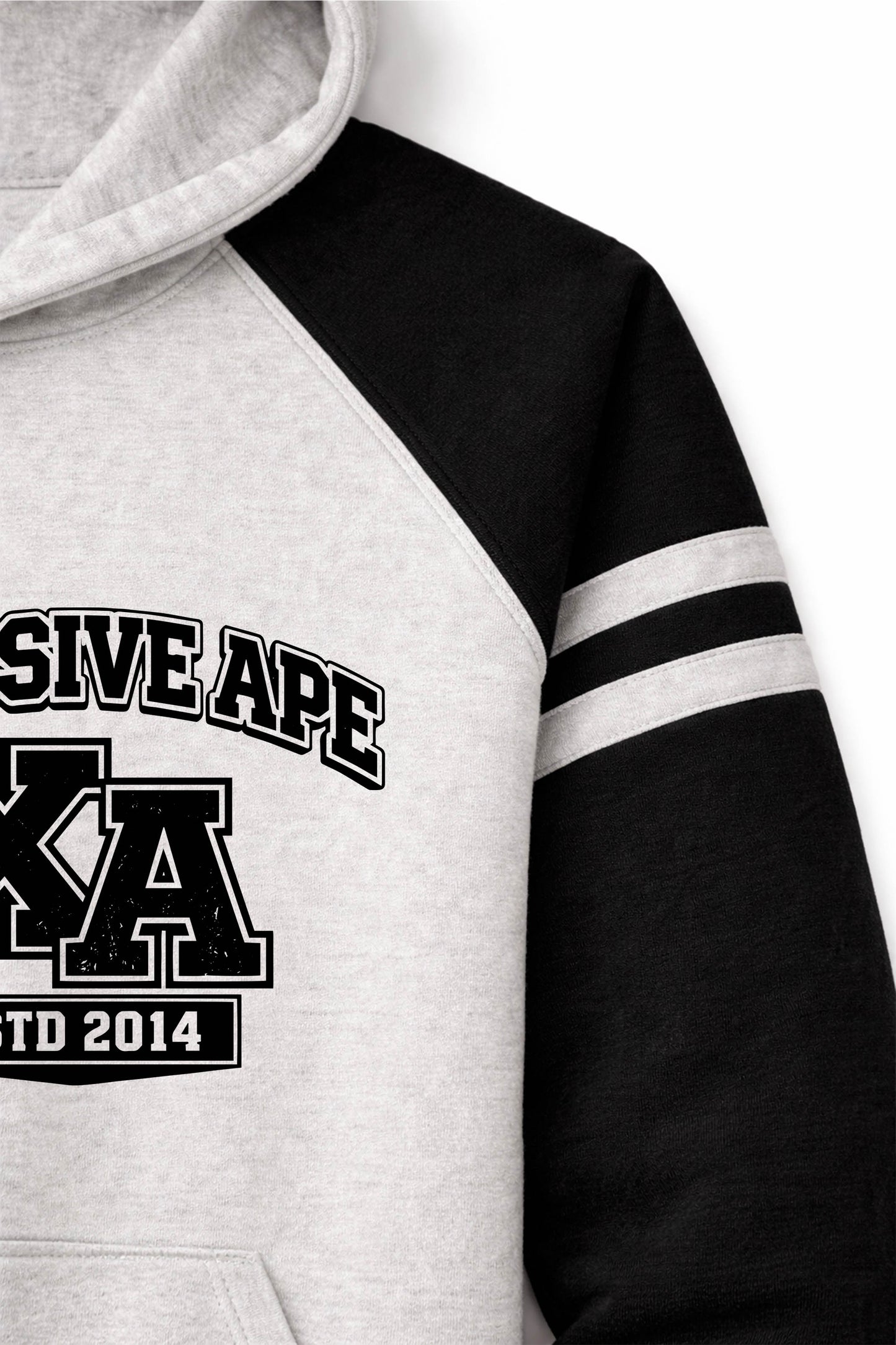XAPE Monogram Raglan Hoodie - Oatmeal Heather/Black