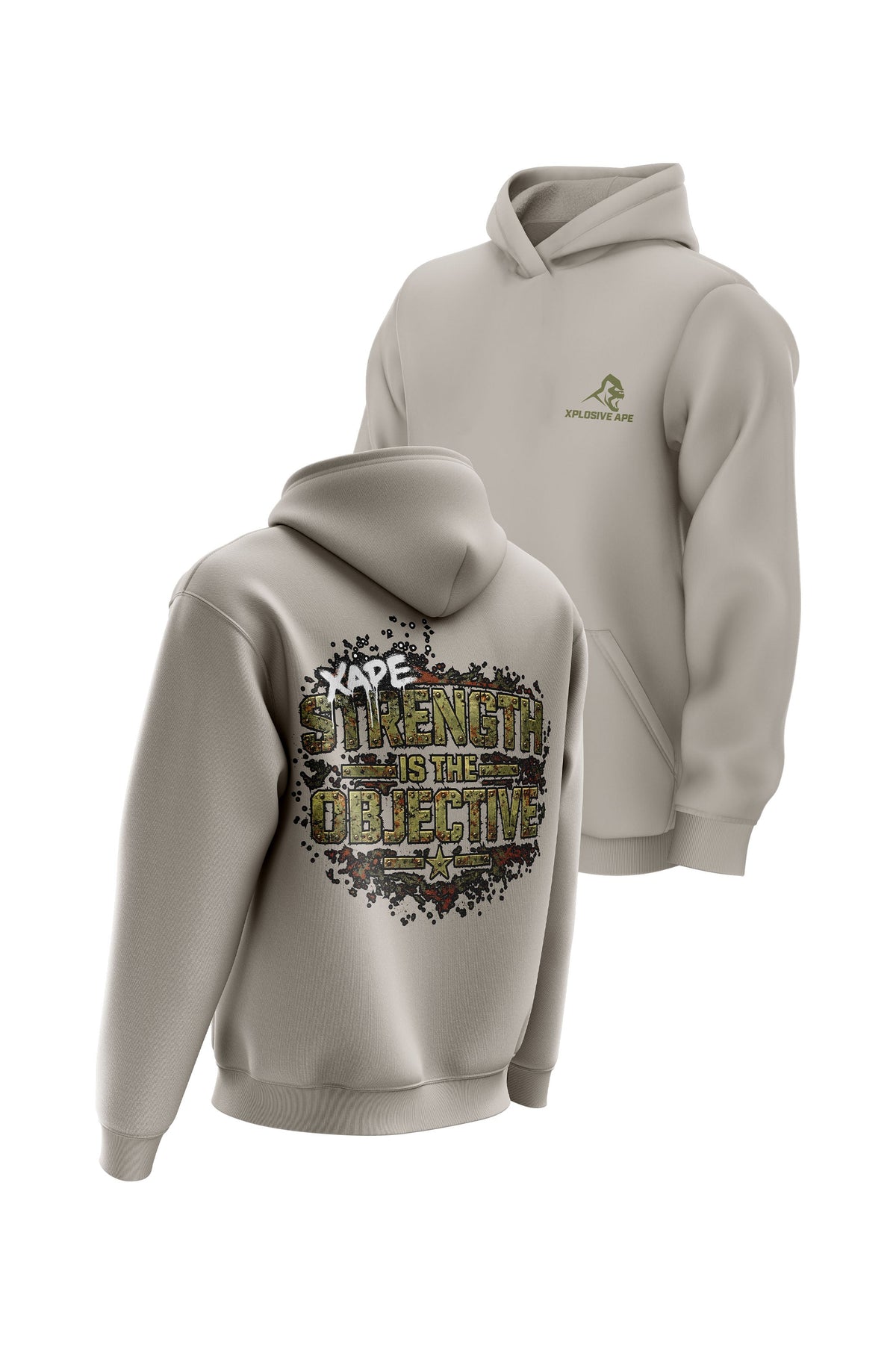 XAPE Objective Hoodie - Stone