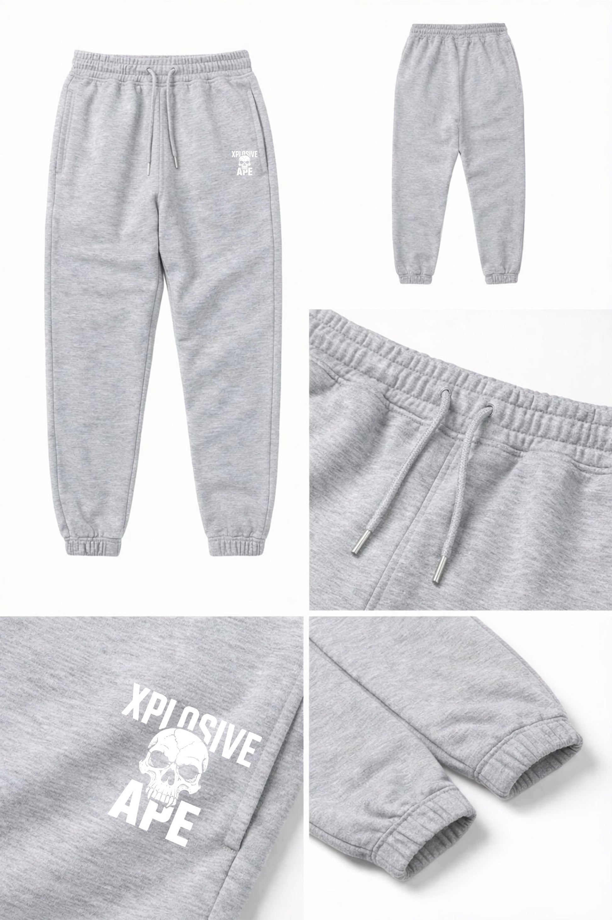 XAPE Skull Force Joggers - Heather Grey