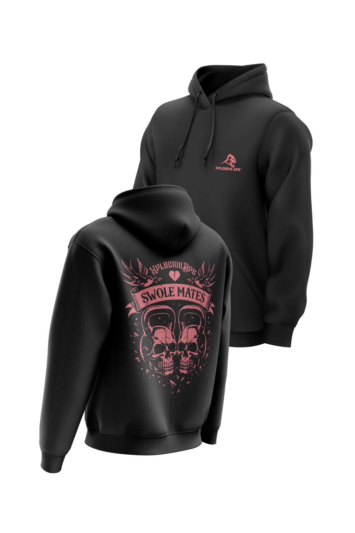 XAPE Swole Mate String Hoodie - Black