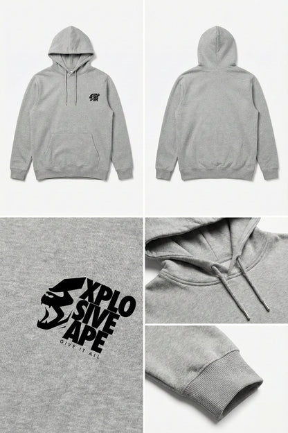 XAPE Ultimate Ape V2 String Hoodie - Heather Grey