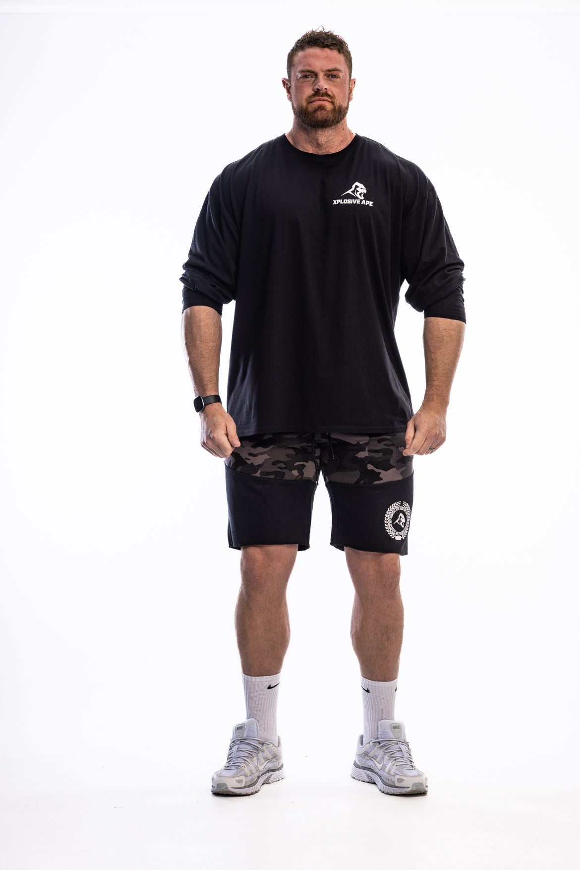 XAPE Century Camo Rag Shorts - Sports Grey