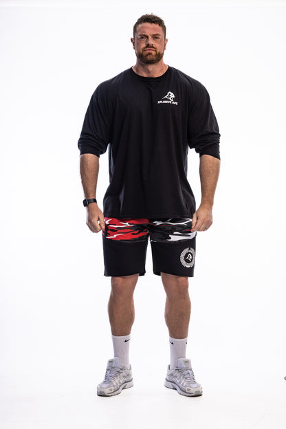 XAPE Century Camo Rag Shorts - Red