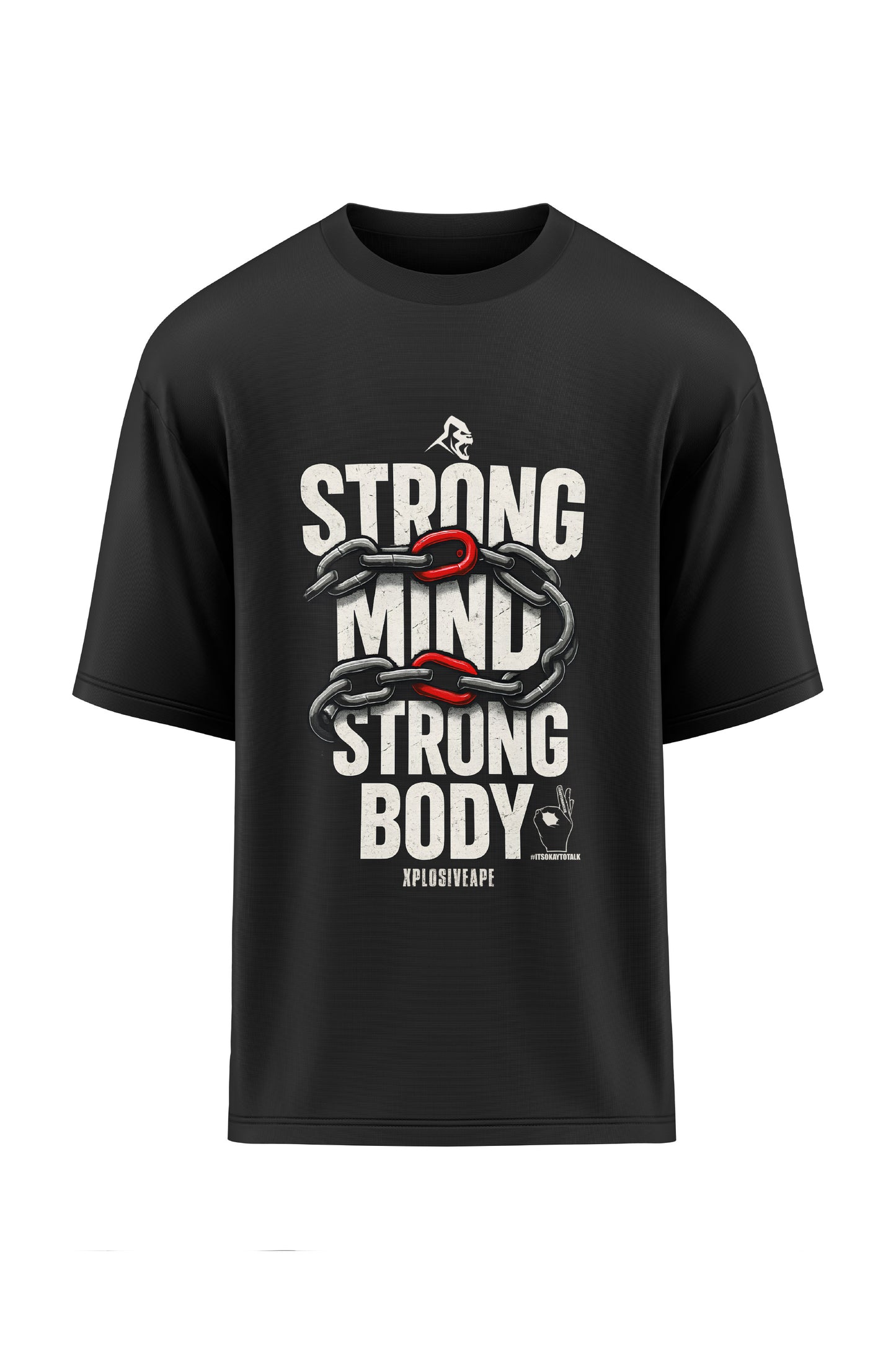 XAPE X AMC Strong Mind Strong Body Oversized Tee - Black