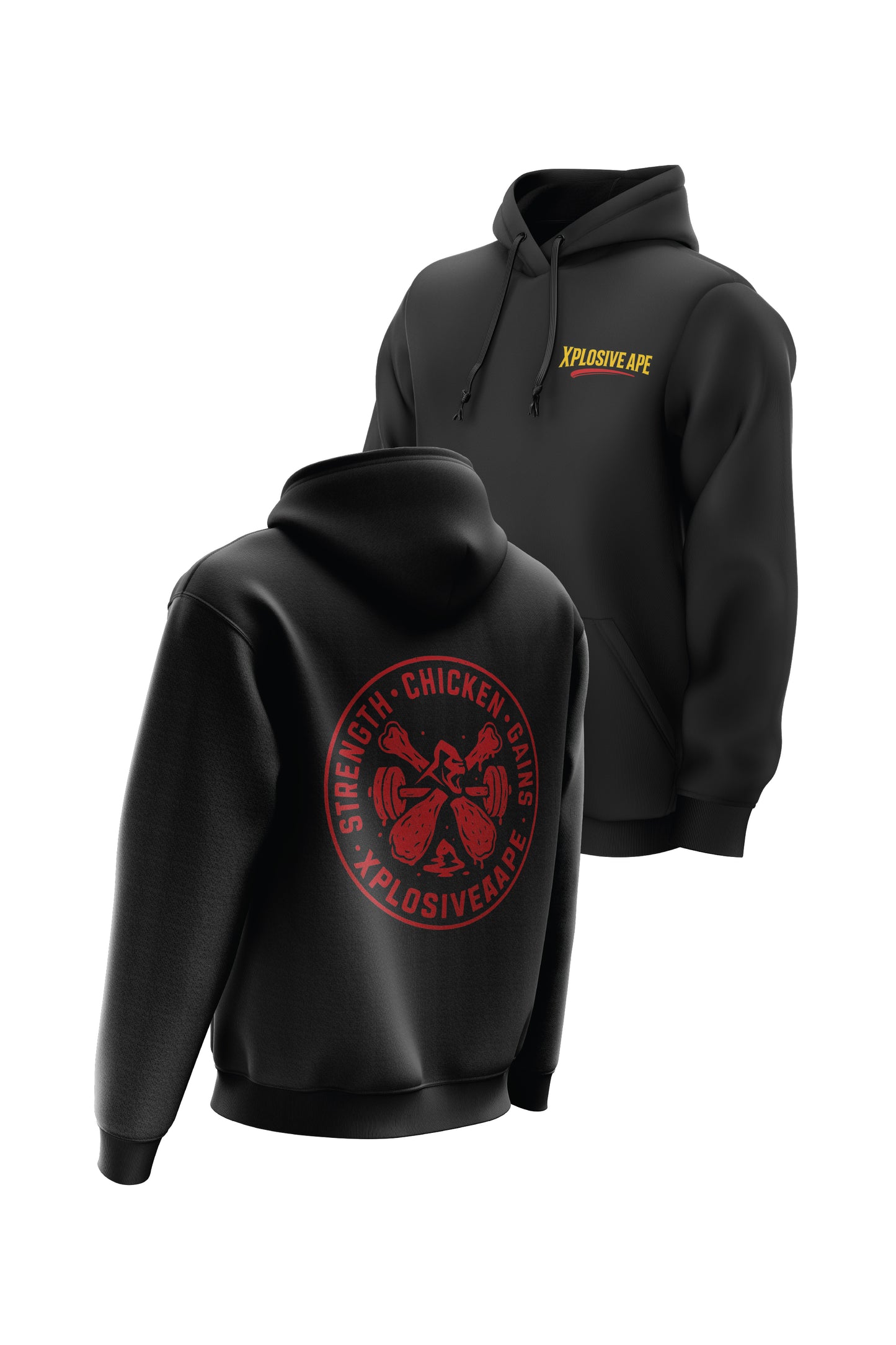 XAPE Chicken Shop Badge String Hoodie - Black