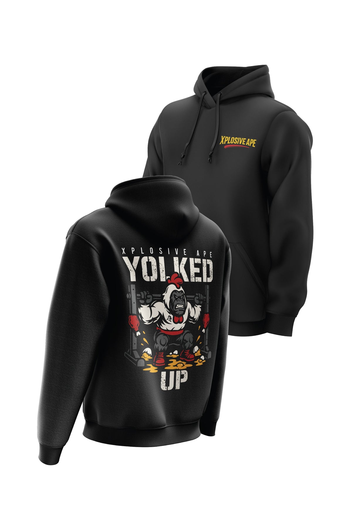 XAPE Yolked Up String Hoodie - Black