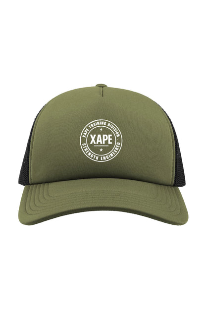 XAPE Classic Badge Logo Trucker Cap - Olive/Black
