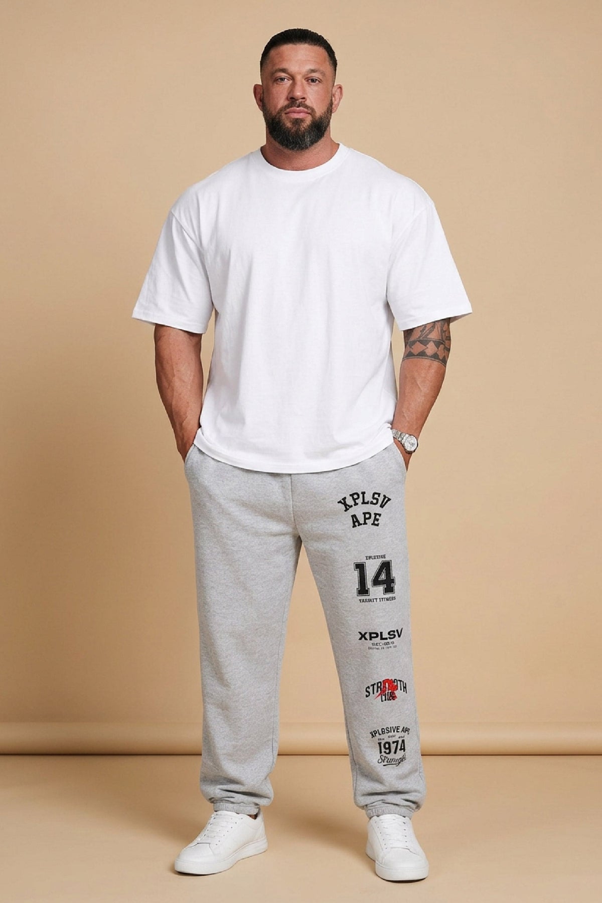 XAPE Chaos Oversized Joggers - Ash Grey