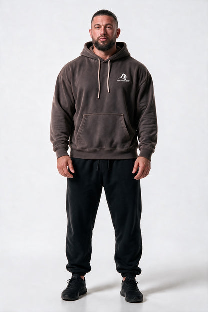 XAPE Vintage Wash String Hoodie - Brown