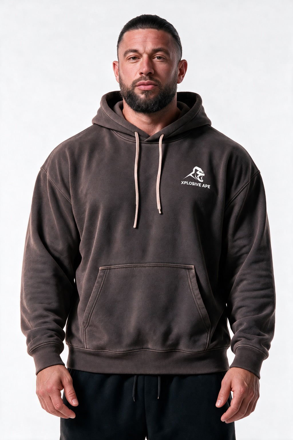 XAPE Vintage Wash String Hoodie - Brown