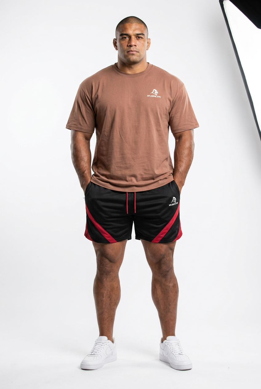 XAPE Smackdown OS Tee & Nightfall War Shorts Combo - Dusty Pink/Black