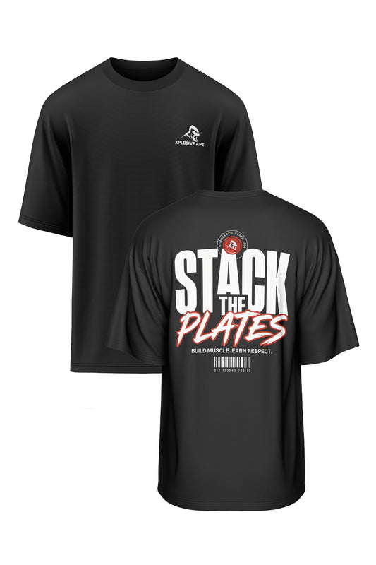 XAPE Stack The Plates Oversized Tee - Black