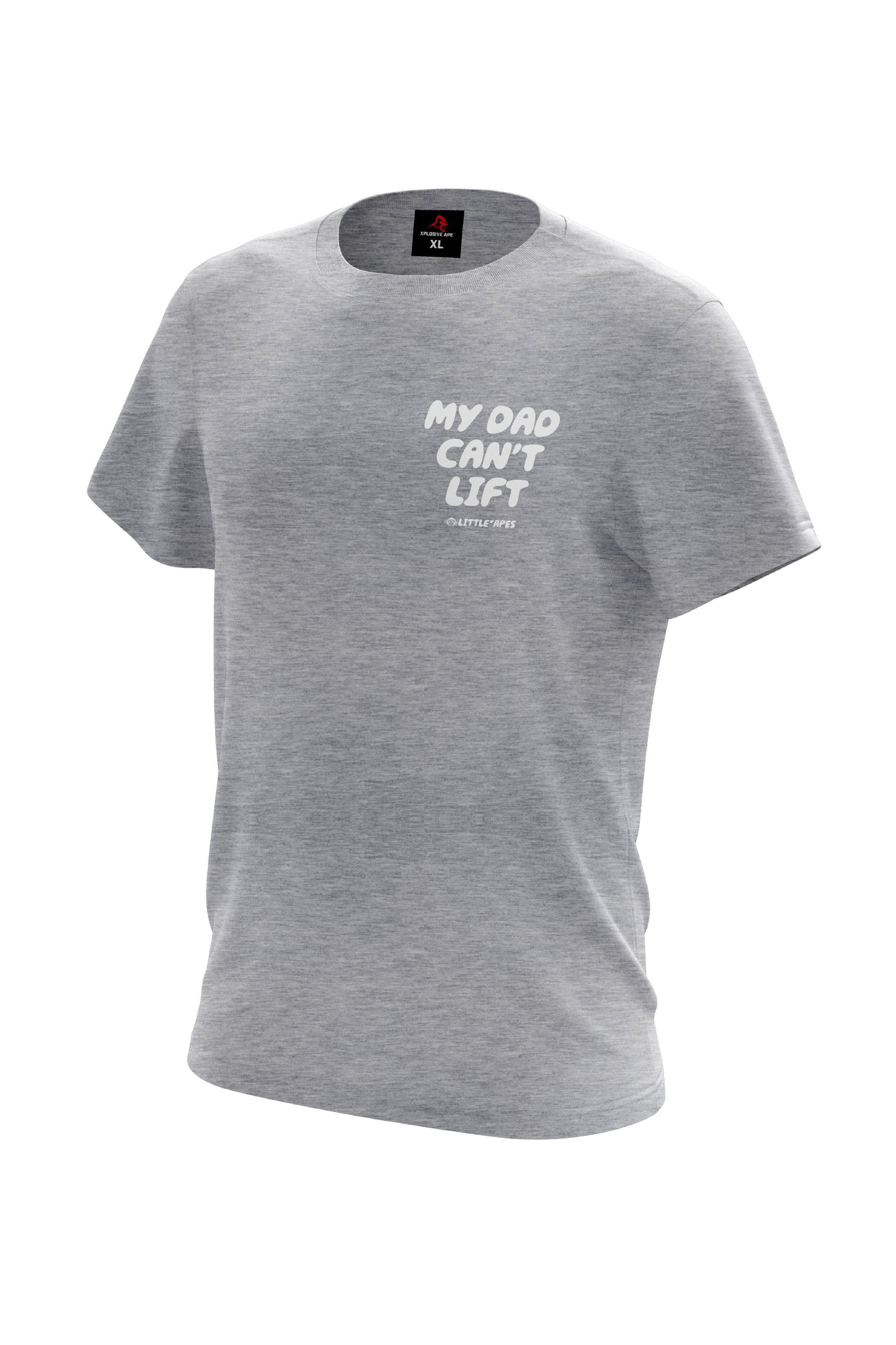 Little Apes My Dad Can't Lift V2 Tee - Heather Grey